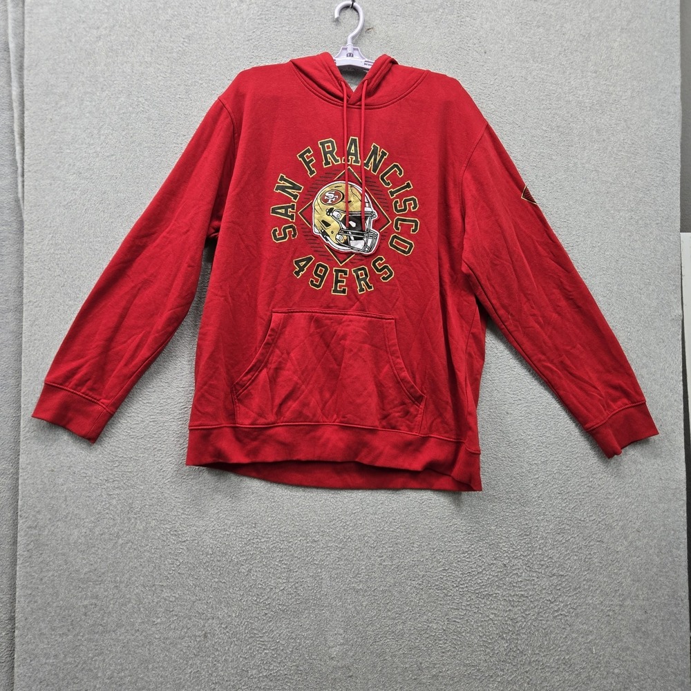 San Francisco 49ers Men Hoodie XL Red Embroidered CSA‎ Graphic Fleece Football